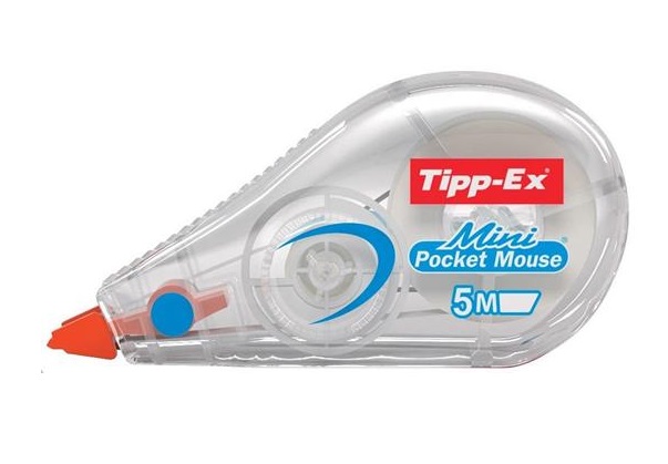 Correttore a nastro Mini Pocket Mouse - 5mm x 6mt - trasparente - Tipp Ex - box 10 correttori