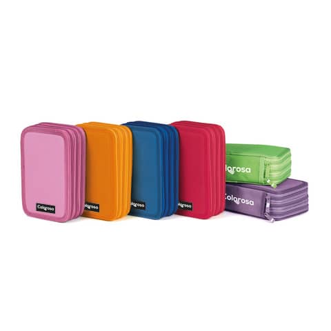 Astuccio 3 zip Colors - 13 x 20 x 7,5 cm -  fantasie assortite - Colorosa