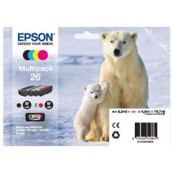 Epson - Multipack Cartuccia ink - 26 - C/M/Y/K - C13T26164010 - C/M/Y 4,5ml cad - K 6,2ml