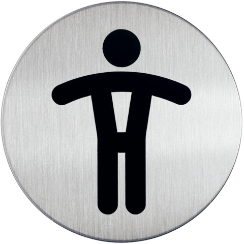 Pittogramma adesivo - WC uomini - diametro 8,3 cm - acciaio - Durable
