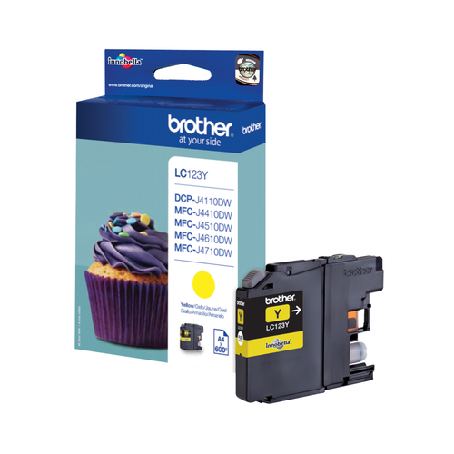 Brother LC123Y - Alta resa - giallo - originale - cartuccia d'inchiostro - per Brother DCP-J100, J105, J132, J152, J552, J752, MFC-J245, J470, J650, J6520, J6720, J6920