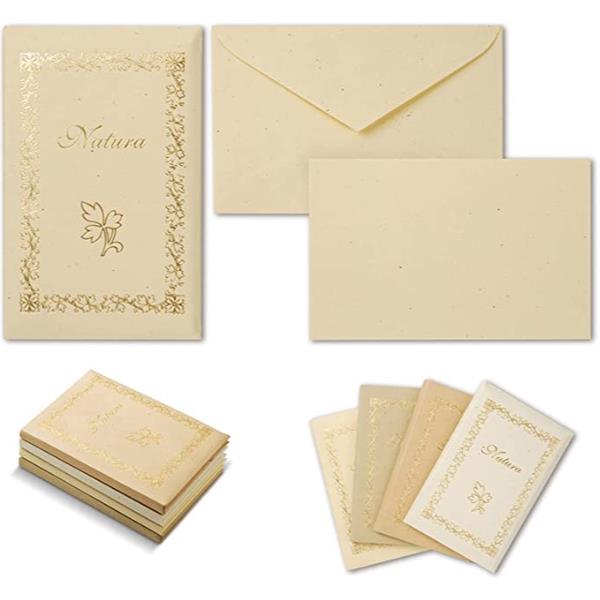 Taschetta 10 biglietti + 10 buste - Natura - 9 x 14 cm - colori assortiti - Rex Sadoch