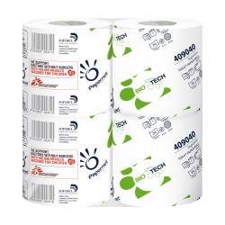 Carta igienica standard Bio Tech - 2 veli - 250 strappi - 15,5 gr - 9,5 cm  x 27,5 mt - Papernet - pacco 4 rotoli