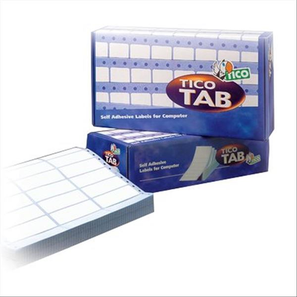 Etichette adesive a modulo continuo TAB 1 - in carta - corsia singola - permanenti - 89 x 36,2 mm - 8 et/fg - 500 fogli - bianco - Tico