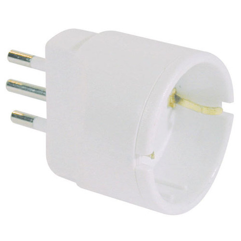 Adattatore semplice con spina 2P+T 10A - presa Schuko 10A - MKC