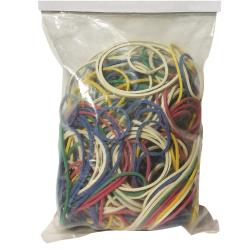 Elastici - misure e colori assortiti - 1 kg - gomma - Markin - conf. 10 sacchetti (100 gr cad)