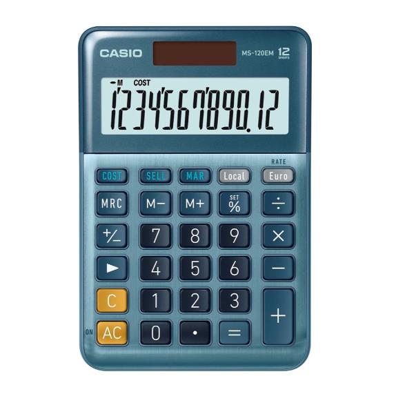 Calcolatrice da tavolo MS-120EM - 12 cifre - blu - Casio