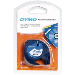 Nastro Letratag 912010 - 12 mm x 4 mt - plastica - bianco - Dymo
