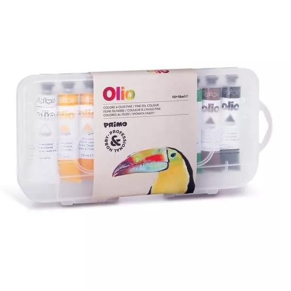 Colori a olio e acrilici - tubo da 18ml - colori assortiti - Primo - astuccio 10 colori