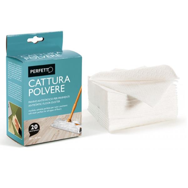 Panno catturapolvere - antistatico - 22x28 cm - bianco - Perfetto - conf. 20 pezzi