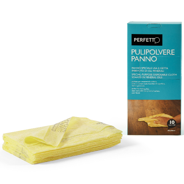 Panno Pulipolvere - con oli minerali - 45x30 cm - giallo - Perfetto - conf. 10 pezzi