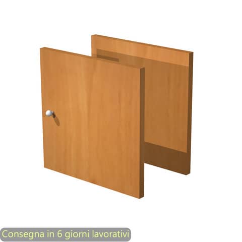 Coppia ante Rainbow - 32,2x32,1 cm - per libreria - noce chiaro - Artexport