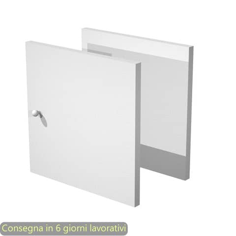 Coppia ante Rainbow - 32,2x32,1 cm - per libreria - grigio alluminio - Artexport