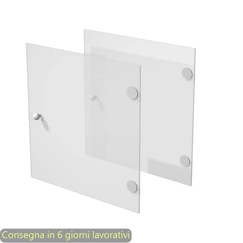 Coppia ante Rainbow - 32,2x32,1 cm - per libreria - in vetro satinato - Artexport