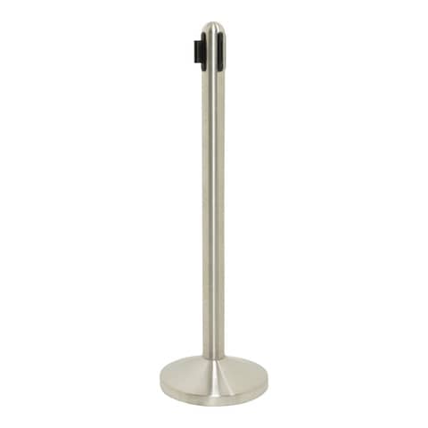 Colonnina segnapercorso cromata - altezza 100 cm - nastro retrattile rosso da 210 cm - Securit