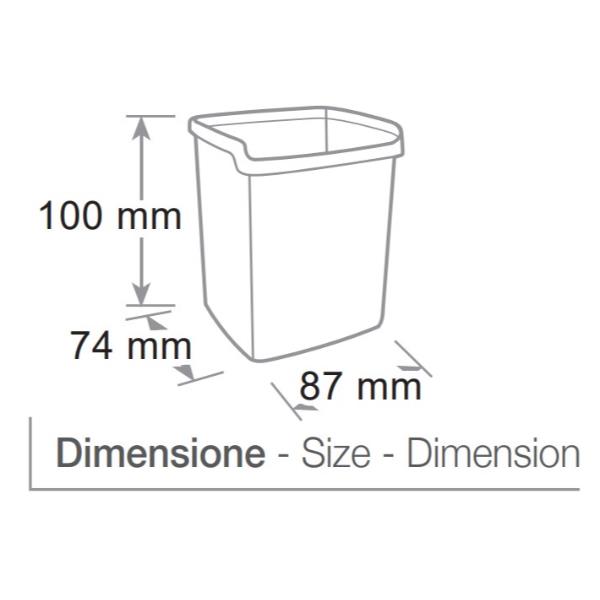 Bicchiere portapenne Mydesk - 8,7 x 7,4 x 10 cm - bianco - Arda