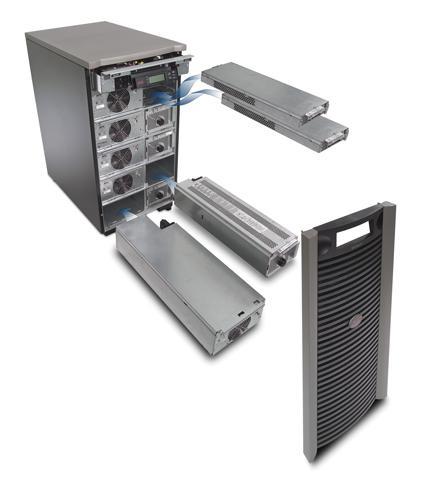 APC Symmetra LX 16kVA Scalable to 16kVA N+1 - Array di alimentazione - 220/230/240/380/400/415 V c.a. V - 16000 VA - Ethernet 10/100 - connettori di uscita 1 - 19U - nero, argento