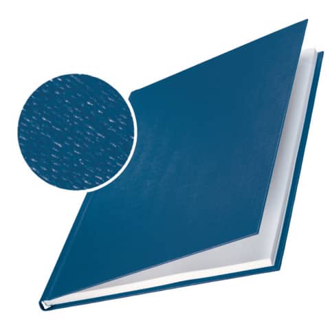 Copertine Impressbind - rigide - 24,5 mm - finitura lino - blu - Leitz - scatola 10 pezzi