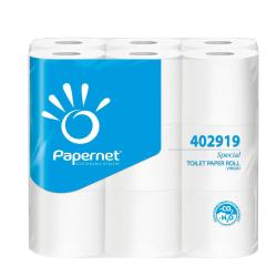 Carta igienica - 2 veli - 16,5 gr - 9,5 cm x 19,8 mt - diametro 10,2 cm - 180 strappi - Papernet - pacco 18 rotoli