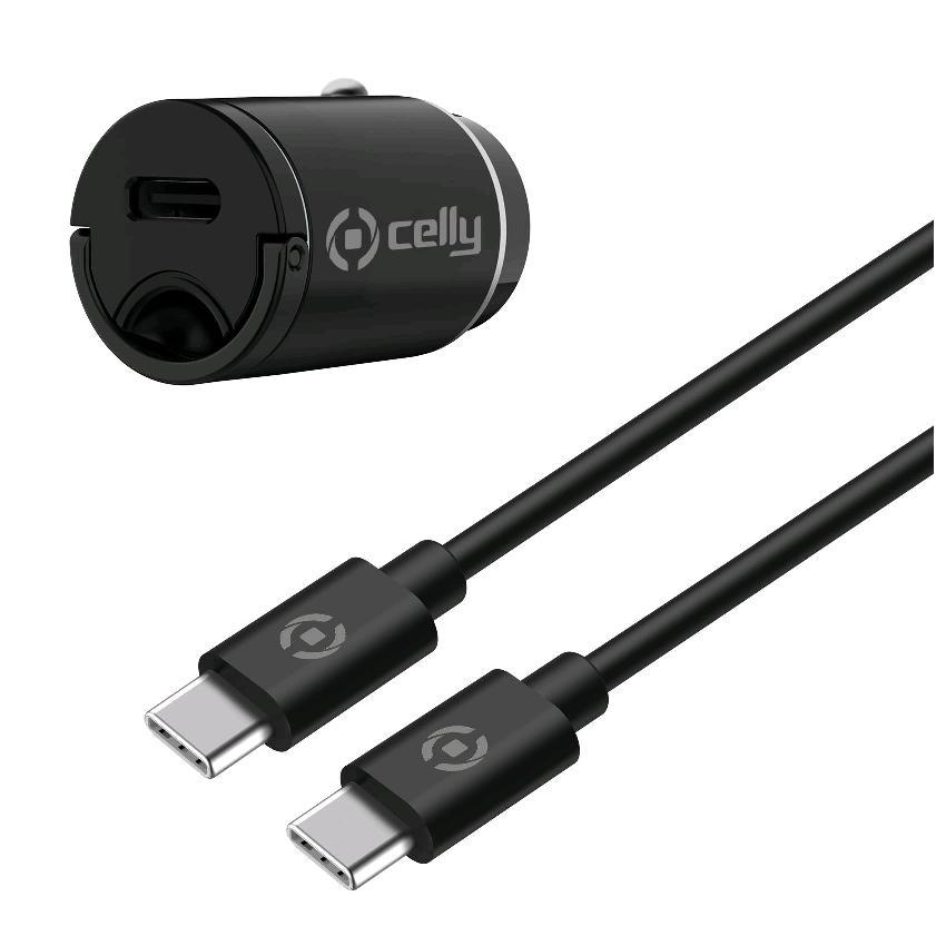Celly CCMINITYPEC - 20W USB-C Car Charger+USB-C to USB-C Cable PRO POWER