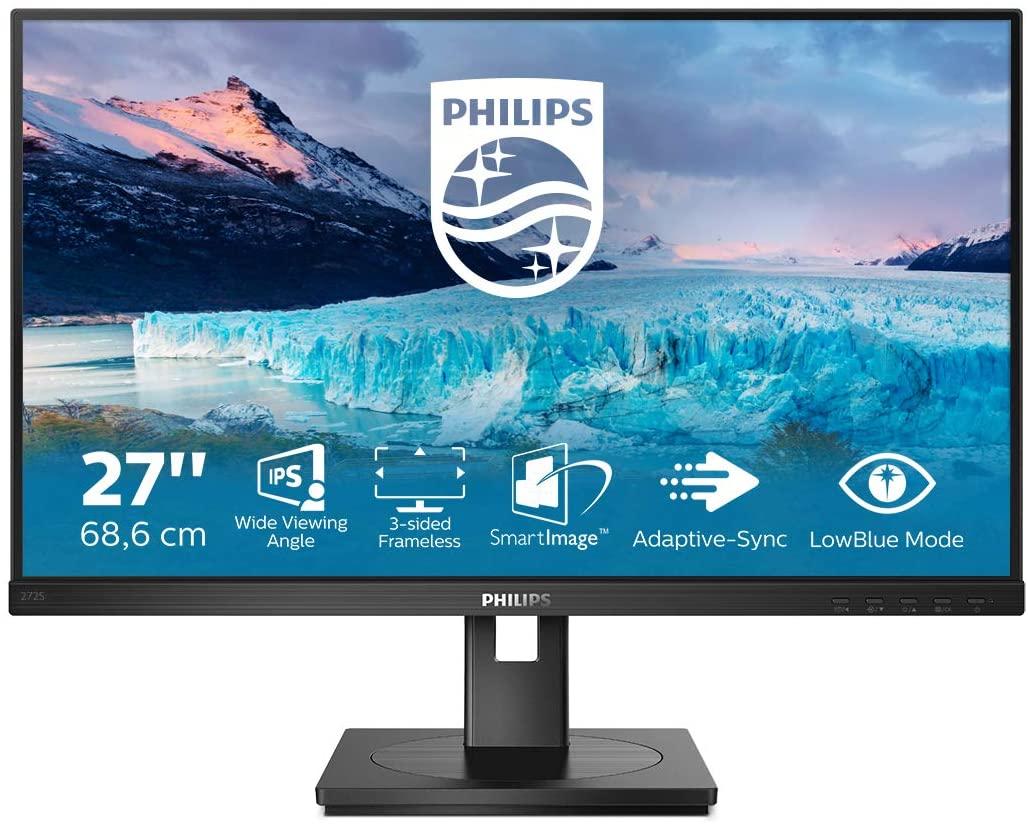 Philips S-line 272S1AE - Monitor a LED - 27" - 1920 x 1080 Full HD (1080p) @ 75 Hz - IPS - 250 cd/m² - 1000:1 - 4 ms - HDMI, DVI-D, VGA, DisplayPort - altoparlanti - black texture