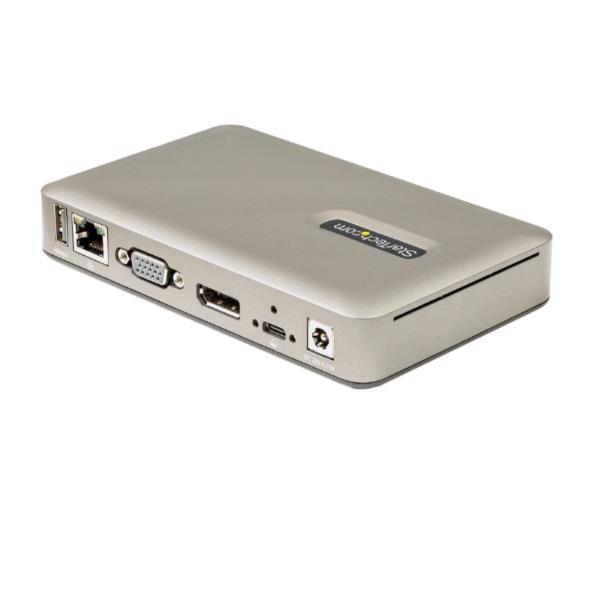 StarTech.com USB C Dock, USB-C to DisplayPort 4K 30Hz or VGA, Mini USB-C Laptop Docking Station with 65W Power Delivery Pass-Through Charging, 4-Port USB 3.1 Gen 1 Hub, GbE - Universal USB Type C Port Replicator (DKM30CHDPDUE) - Docking station - USB-C 3.2 Gen 1 - VGA, DP - GigE - Compatibile TAA