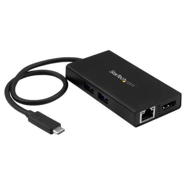 StarTech.com Adattatore USB-C Multiporta per Portatili - Adattatore Multifunzione USB Type-C -  Power Delivery - HDMI 4K - USB 3.0 - Adattatore video - Compatibile TAA - 24 pin USB-C maschio a RJ-45, HDMI, USB Tipo A, 24 pin USB-C femmina - 9.6 cm - nero - supporto 4K, USB Power Delivery (60W) - per P/N: ARMPIVOT, ARMPIVOTE, ARMPIVSTND, ARMSLIM, ARMUNONB