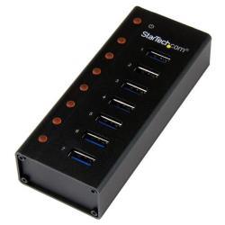 StarTech.com HUB USB SuperSpeed 3.0 a 7 porte - Perno e concentratore USB 3.0 ultra veloce a 5 GBps con alimentazione esterna - Nero - Hub - 7 x SuperSpeed USB 3.0 - desktop, montaggio a parete - per P/N: BNDTBUSB3142, PEXUS313AC2V, PEXUSB311A1E, PEXUSB312A2, PEXUSB314A2V, PEXUSB314A2V2