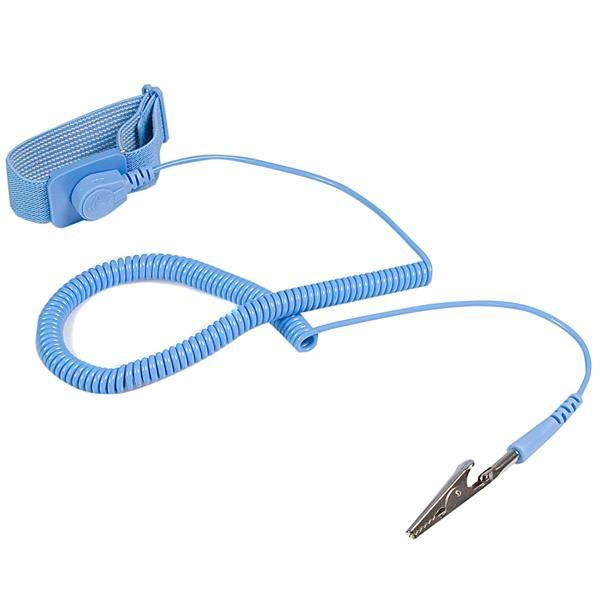 StarTech.com Braccialetto ESD antistatico con cavo da messa a terra / protezione da sovratensioni, Blu, 180 cm