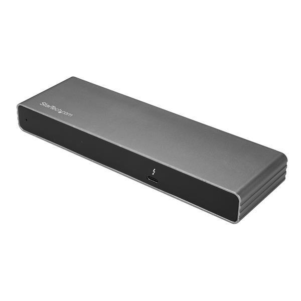 StarTech.com Thunderbolt 3 Dock, Dual 4K 60Hz Monitor TB3 Docking Station with DisplayPort, HDMI & 1080p VGA, 85W Power Delivery & Charging, Gigabit Ethernet, Universal Thunderbolt 3 Dock - TB3 Dock w/ 85W PD (TB3DK2DHVUE) - Docking station - Thunderbolt 3 - VGA, HDMI, 2 x DP - GigE