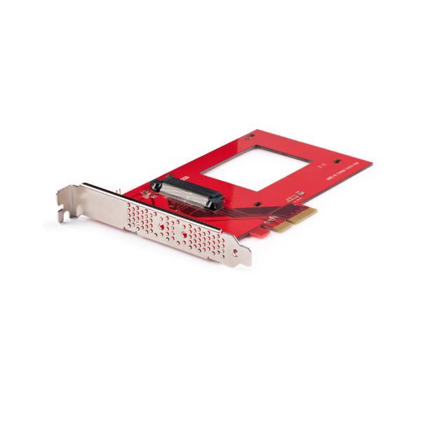 StarTech.com U.3 to PCIe Adapter Card, PCIe 4.0 x4 Adapter For 2.5" U.3 NVMe SSDs, SFF-TA-1001 PCI Express Add-in Card for Desktops/Servers, TAA Compliant - OS Independent (PEX4SFF8639U3) - Adattatore interfaccia - 2.5" - U.3 NVMe - PCIe 4.0 x4 - rosso - Compatibile TAA