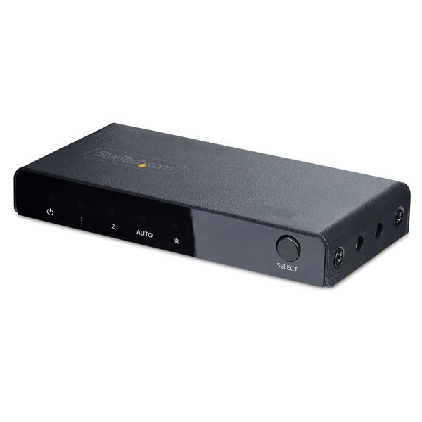 StarTech.com Switch HDMI 8K a 2 porte - Switcher HDMI 2.1 4K 120Hz HDR10+, 8K 60Hz UHD, Commutatore HDMI 2 In 1 Out - Commutazione automatica/manuale delle sorgenti - Switch con alimentatore e telecomando inclusi, HDMI, Micro-USB, Metallo, Nero, 5 m, 1920 x 1080 (HD 1080), 1920 x 1200 (WUXGA), 2560 x 1080, 2560 x 1440, 3440 x 1440, 3840 x 2160,...