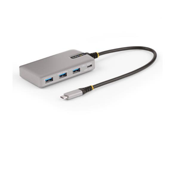 StarTech.com 4-Port USB-C Hub with USB-C DP Alt Mode Video Output 4K 60Hz, 3x USB-A, 1x USB-C, 100W Power Delivery Pass-Through, USB 3.2 Gen 2 (10Gbps), Portable USB Type-C to USB Type-A/C - 1ft (30cm) Host Cable (HB31C3A1CDPPD3) - Hub - 1 x USB-C + 3 x USB 3.2 Gen 2 - desktop