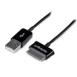 StarTech.com Connettore dock 1 m a cavo USB per Samsung Galaxy Tab - Cavo per ricarica / dati - USB maschio a connettore per docking a 30 pin Samsung maschio - 1 m - schermato - nero - per Samsung Galaxy Tab, Tab 10, Tab 2, Tab 7.0, Tab 7.7, Tab 8.9, Tab WiFi