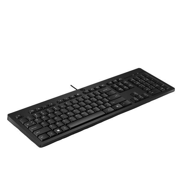 HP 125 Wired Keyboard (Bulk), Full-size (100%), Cablato, USB, Nero