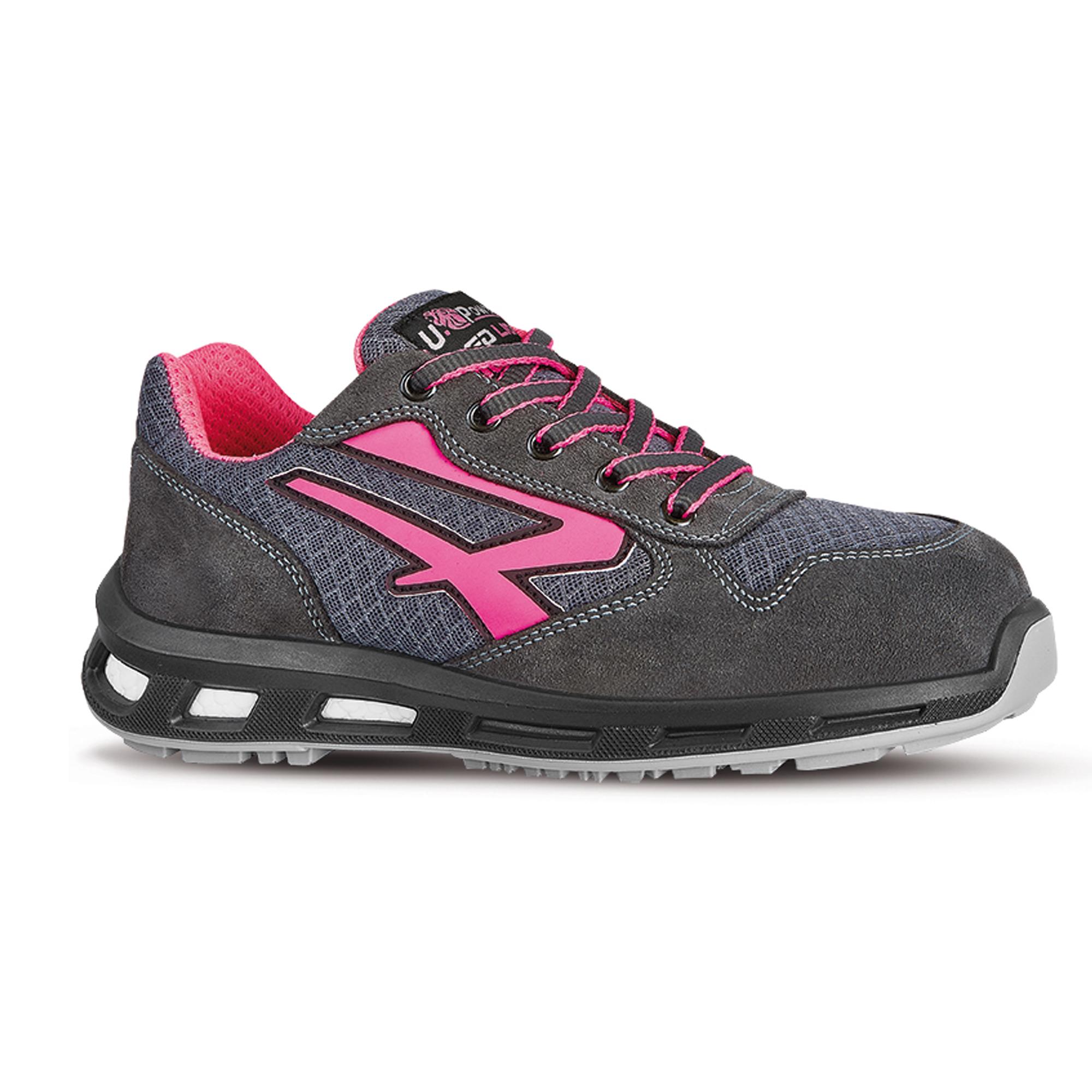 Calzatura di sicurezza Verok S1P SRC - nylon/pelle scamosciata - grigio/rosa - taglia 35 - U-Power